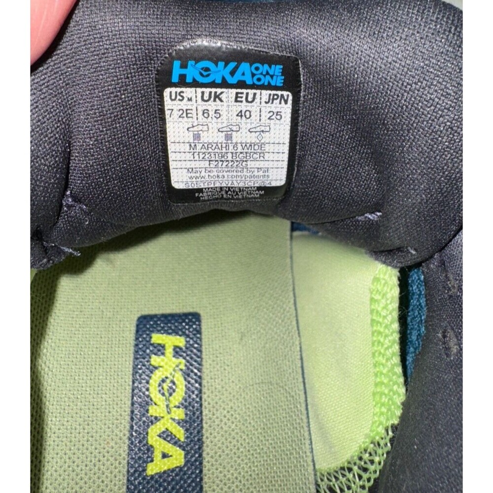 Hoka One One Arahi 6 Graphite Blue Coral Blue Men's 7 2E Wide - Picture 2 of 7